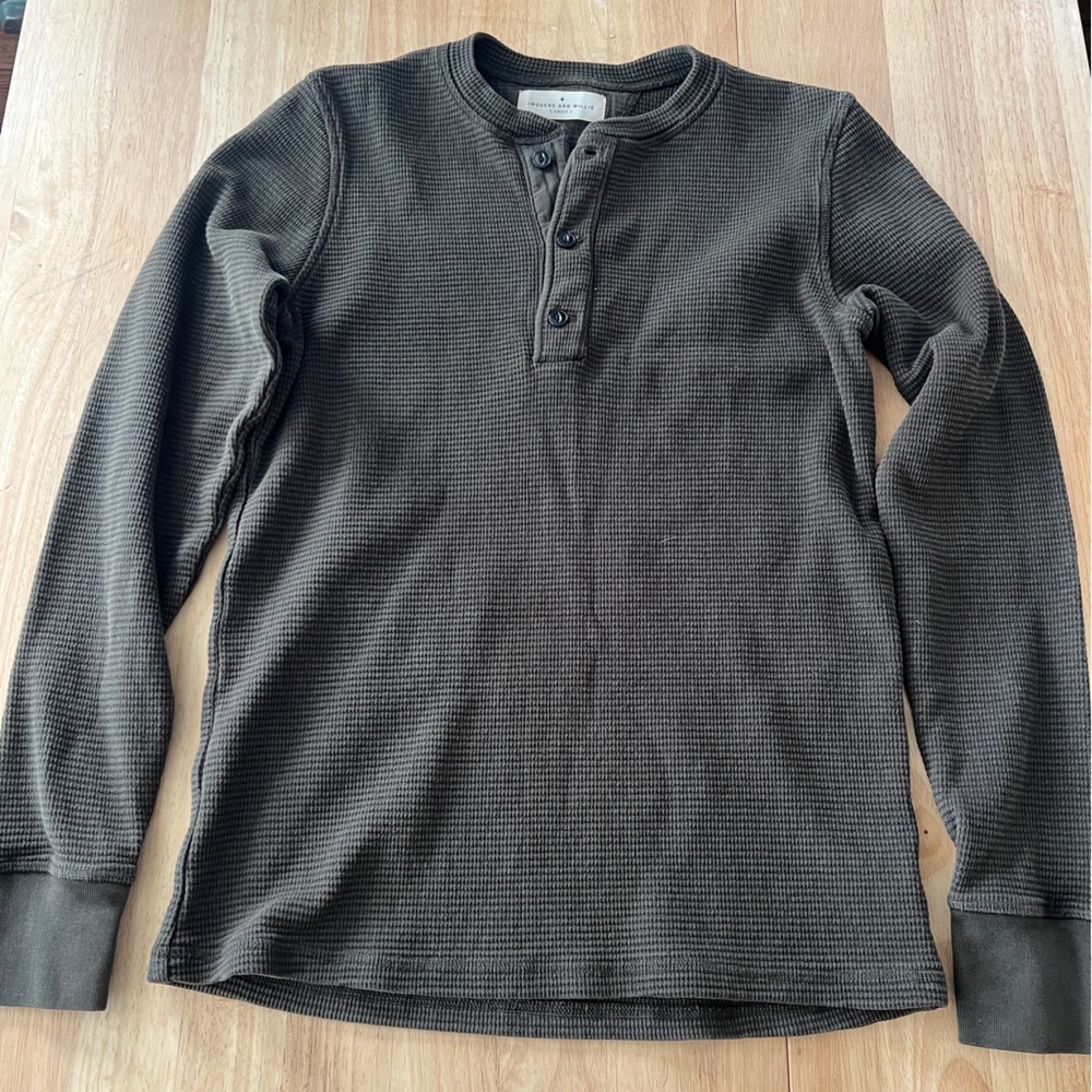 Imogene + Willie the knit waffle henley men’s small